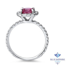 Load image into Gallery viewer, 1.72ct Cushion Pink Sapphire Ring with Diamond Halo in 18K White Gold