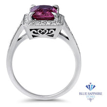 Load image into Gallery viewer, 2.79ct Cushion Pink Sapphire Ring with Diamond Halo in 18K White Gold