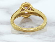 Load image into Gallery viewer, 1.27ct Oval Pink Sapphire Ring with Diamond Halo in 18K Rose Gold