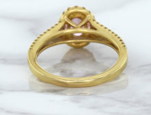 Load image into Gallery viewer, 1.27ct Oval Pink Sapphire Ring with Diamond Halo in 18K Rose Gold
