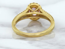 Load image into Gallery viewer, 1.27ct Oval Pink Sapphire Ring with Diamond Halo in 18K Rose Gold