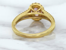 Load image into Gallery viewer, 1.27ct Oval Pink Sapphire Ring with Diamond Halo in 18K Rose Gold