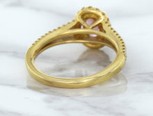 Load image into Gallery viewer, 1.27ct Oval Pink Sapphire Ring with Diamond Halo in 18K Rose Gold