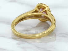 Load image into Gallery viewer, 1.27ct Oval Pink Sapphire Ring with Diamond Halo in 18K Rose Gold