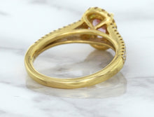 Load image into Gallery viewer, 1.27ct Oval Pink Sapphire Ring with Diamond Halo in 18K Rose Gold