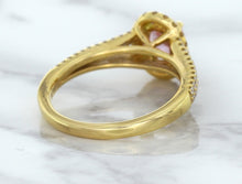 Load image into Gallery viewer, 1.27ct Oval Pink Sapphire Ring with Diamond Halo in 18K Rose Gold