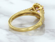 Load image into Gallery viewer, 1.27ct Oval Pink Sapphire Ring with Diamond Halo in 18K Rose Gold