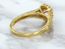 Load image into Gallery viewer, 1.27ct Oval Pink Sapphire Ring with Diamond Halo in 18K Rose Gold