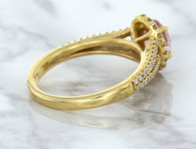 Load image into Gallery viewer, 1.27ct Oval Pink Sapphire Ring with Diamond Halo in 18K Rose Gold