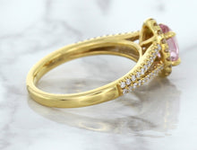 Load image into Gallery viewer, 1.27ct Oval Pink Sapphire Ring with Diamond Halo in 18K Rose Gold