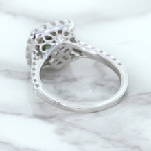 Load image into Gallery viewer, 2.56ct Radiant Cut Unheated Green Sapphire Ring with Diamond Halo in 18K White Gold
