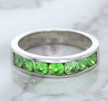 Load image into Gallery viewer, 1.28ctw Round Demantoid Garnet Ring in 18K White Gold
