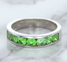 Load image into Gallery viewer, 1.28ctw Round Demantoid Garnet Ring in 18K White Gold