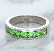 Load image into Gallery viewer, 1.28ctw Round Demantoid Garnet Ring in 18K White Gold