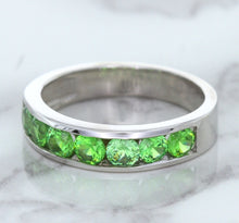 Load image into Gallery viewer, 1.28ctw Round Demantoid Garnet Ring in 18K White Gold