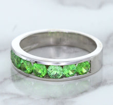 Load image into Gallery viewer, 1.28ctw Round Demantoid Garnet Ring in 18K White Gold