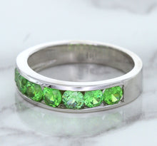 Load image into Gallery viewer, 1.28ctw Round Demantoid Garnet Ring in 18K White Gold