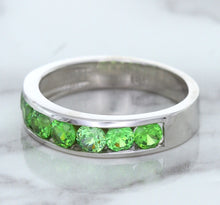 Load image into Gallery viewer, 1.28ctw Round Demantoid Garnet Ring in 18K White Gold