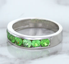Load image into Gallery viewer, 1.28ctw Round Demantoid Garnet Ring in 18K White Gold