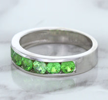 Load image into Gallery viewer, 1.28ctw Round Demantoid Garnet Ring in 18K White Gold