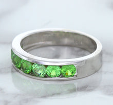 Load image into Gallery viewer, 1.28ctw Round Demantoid Garnet Ring in 18K White Gold