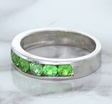 Load image into Gallery viewer, 1.28ctw Round Demantoid Garnet Ring in 18K White Gold