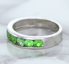 Load image into Gallery viewer, 1.28ctw Round Demantoid Garnet Ring in 18K White Gold