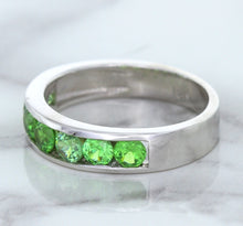 Load image into Gallery viewer, 1.28ctw Round Demantoid Garnet Ring in 18K White Gold