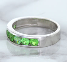 Load image into Gallery viewer, 1.28ctw Round Demantoid Garnet Ring in 18K White Gold
