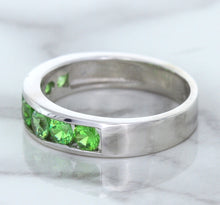 Load image into Gallery viewer, 1.28ctw Round Demantoid Garnet Ring in 18K White Gold