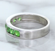 Load image into Gallery viewer, 1.28ctw Round Demantoid Garnet Ring in 18K White Gold