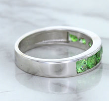 Load image into Gallery viewer, 1.28ctw Round Demantoid Garnet Ring in 18K White Gold