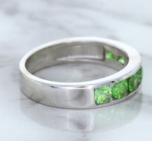 Load image into Gallery viewer, 1.28ctw Round Demantoid Garnet Ring in 18K White Gold