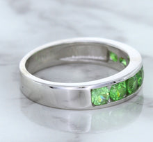 Load image into Gallery viewer, 1.28ctw Round Demantoid Garnet Ring in 18K White Gold