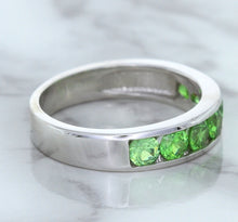 Load image into Gallery viewer, 1.28ctw Round Demantoid Garnet Ring in 18K White Gold