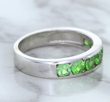Load image into Gallery viewer, 1.28ctw Round Demantoid Garnet Ring in 18K White Gold