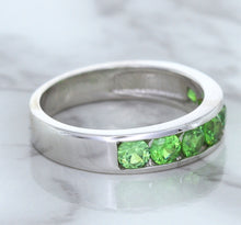 Load image into Gallery viewer, 1.28ctw Round Demantoid Garnet Ring in 18K White Gold