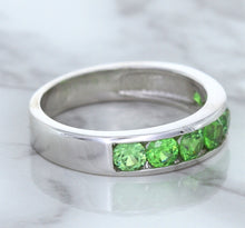 Load image into Gallery viewer, 1.28ctw Round Demantoid Garnet Ring in 18K White Gold