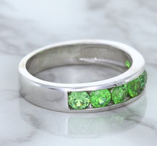 Load image into Gallery viewer, 1.28ctw Round Demantoid Garnet Ring in 18K White Gold