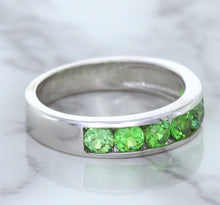Load image into Gallery viewer, 1.28ctw Round Demantoid Garnet Ring in 18K White Gold