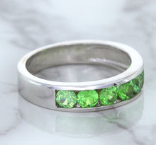 Load image into Gallery viewer, 1.28ctw Round Demantoid Garnet Ring in 18K White Gold