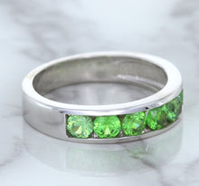 Load image into Gallery viewer, 1.28ctw Round Demantoid Garnet Ring in 18K White Gold