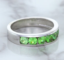 Load image into Gallery viewer, 1.28ctw Round Demantoid Garnet Ring in 18K White Gold
