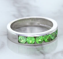 Load image into Gallery viewer, 1.28ctw Round Demantoid Garnet Ring in 18K White Gold