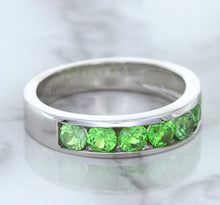 Load image into Gallery viewer, 1.28ctw Round Demantoid Garnet Ring in 18K White Gold