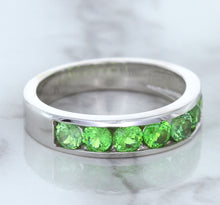 Load image into Gallery viewer, 1.28ctw Round Demantoid Garnet Ring in 18K White Gold
