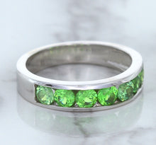 Load image into Gallery viewer, 1.28ctw Round Demantoid Garnet Ring in 18K White Gold