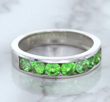 Load image into Gallery viewer, 1.28ctw Round Demantoid Garnet Ring in 18K White Gold