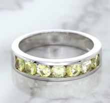 Load image into Gallery viewer, 1.18ctw Round Yellow Sapphire Ring in 18K White Gold