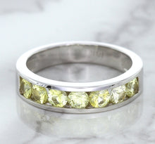 Load image into Gallery viewer, 1.18ctw Round Yellow Sapphire Ring in 18K White Gold
